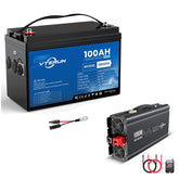 Vterun Off-Grid Solar Battery System with Pure Sine Wave Inverter (+Solar Panel and 20A Battery Charger)