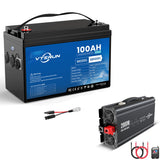 Vterun Off-Grid Solar Battery System with Pure Sine Wave Inverter (+Solar Panel and 20A Battery Charger)