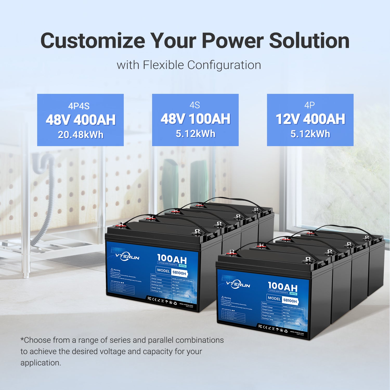 Vterun SB100H Solar Battery with Auto-heating, MPPT, Cigarette Lighter and USB Ports